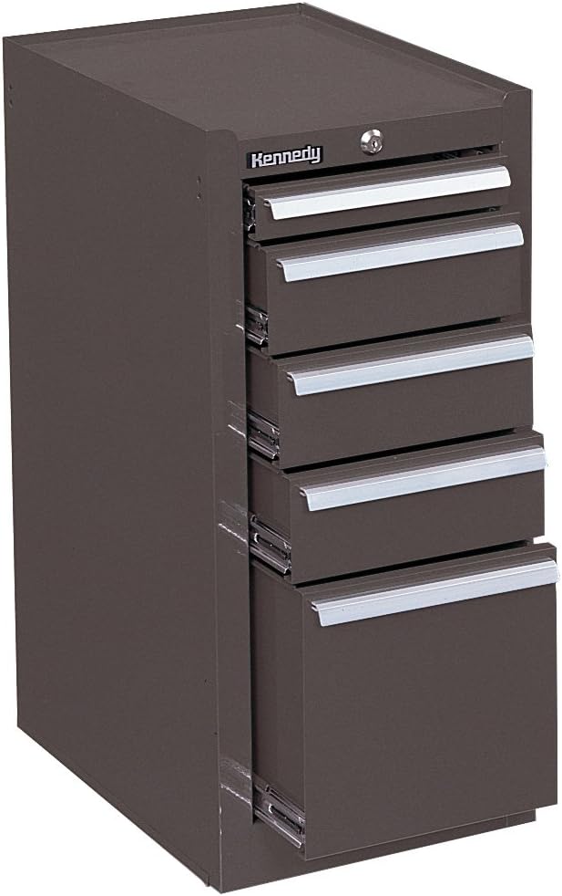 Kennedy Manufacturing 185XB 14" 5-Drawer Industrial Side Cabinet, Tan Br...