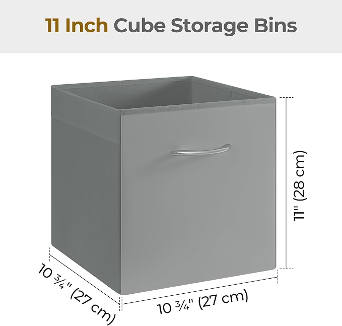 StorageWorks Gray Storage Cubes, 11 Inch Cube Storage Bins - Image 2