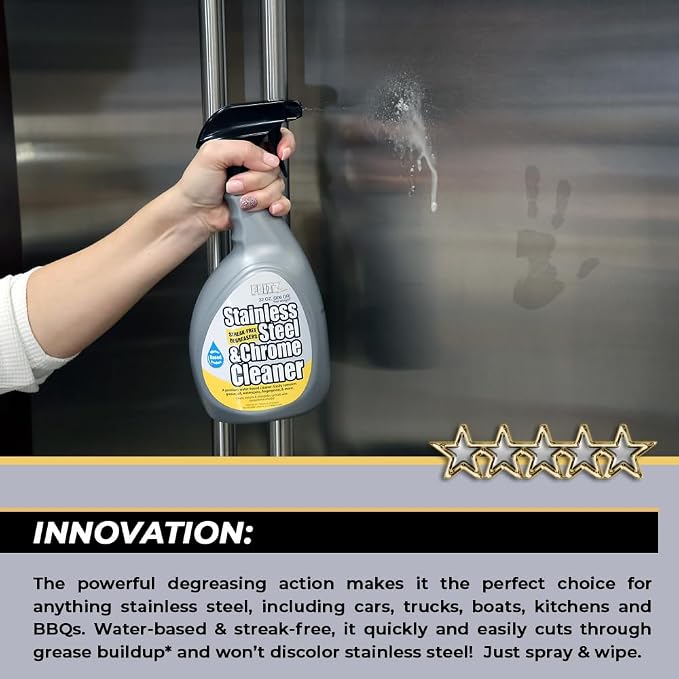 Flitz Stainless Steel & Chrome Clean - 32oz Bottle - Image 7