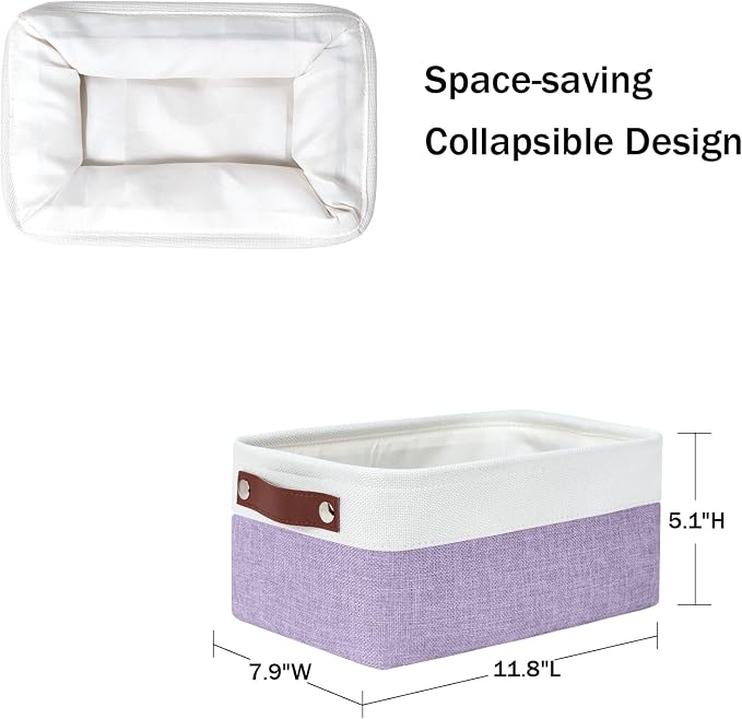 DULLEMELO Small Storage Baskets 6 Pack, Fabric Collapsible Gift Storage Baskets - Image 3