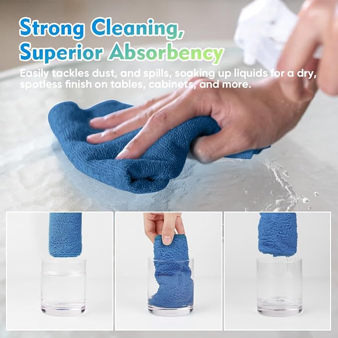 HOMEXCEL Microfiber Cleaning Cloth 12 Pack 12.5 x 12.5 inch Microfiber Towels - Image 5