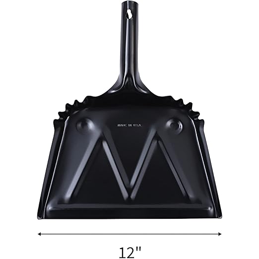 Genuine Joe Heavy-Duty Black Metal Dustpan - Image 3