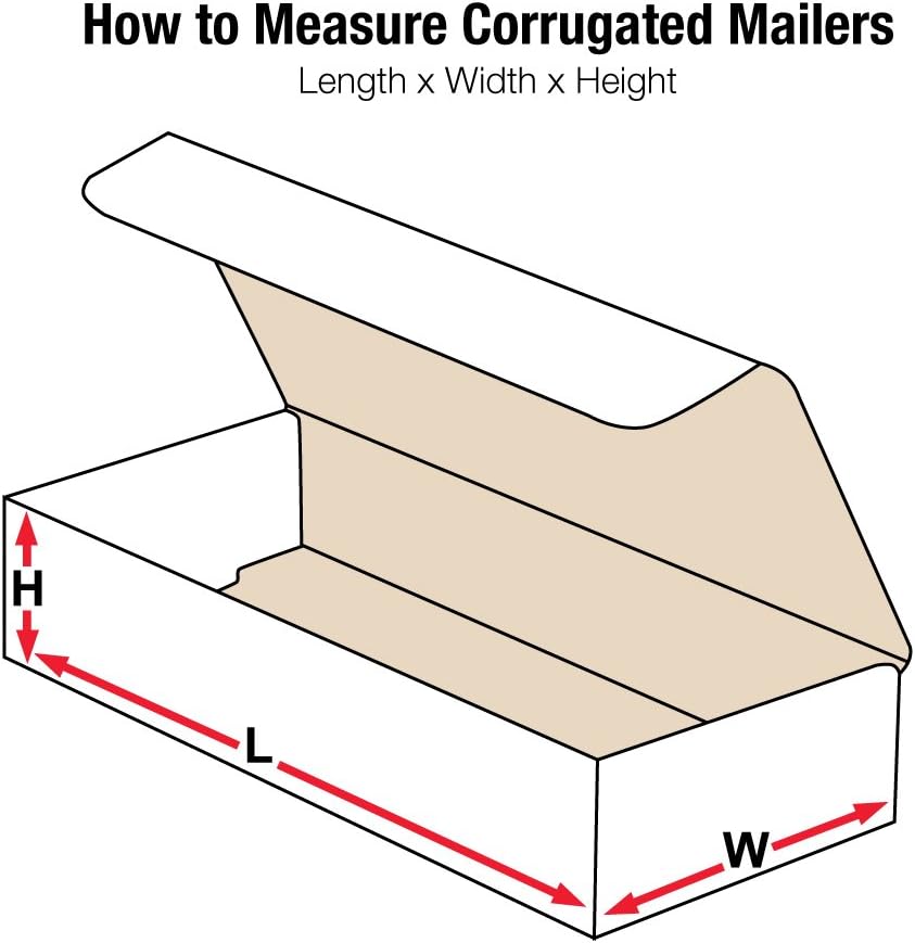 Box USA Mailer Boxes Small 9"L x 3"W x 2"H 50-Pack - Corrugate...