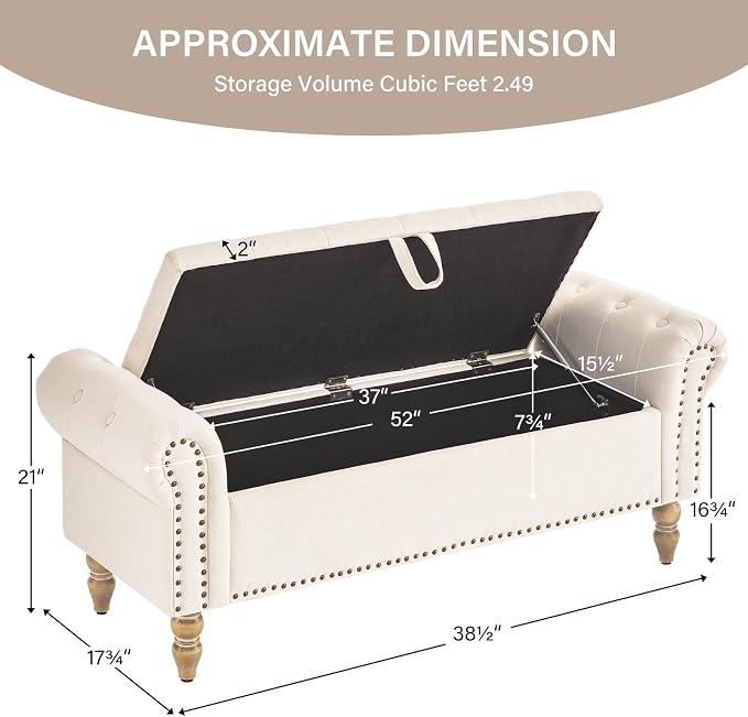 Furnimart Storage Bedroom Bench - Image 2