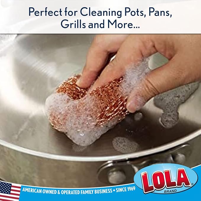 Copper Mesh Scouring Pad by LOLA, 144 Pack, 45 Grams, Copper Coated Knitted - Image 3