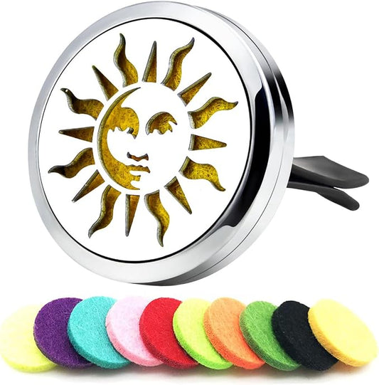 Sun Face Car Diffuser Vent Clip Aromatherapy Essential Oil Car Diffuser Vent by AZNECK