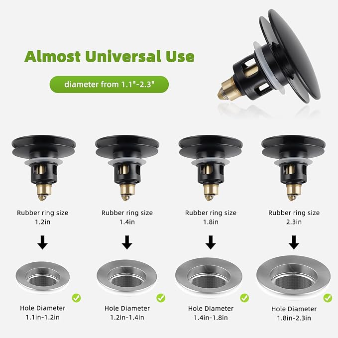 Universal Bathroom Sink Drain Strainer Hair Catcher Upgraded - Image 2