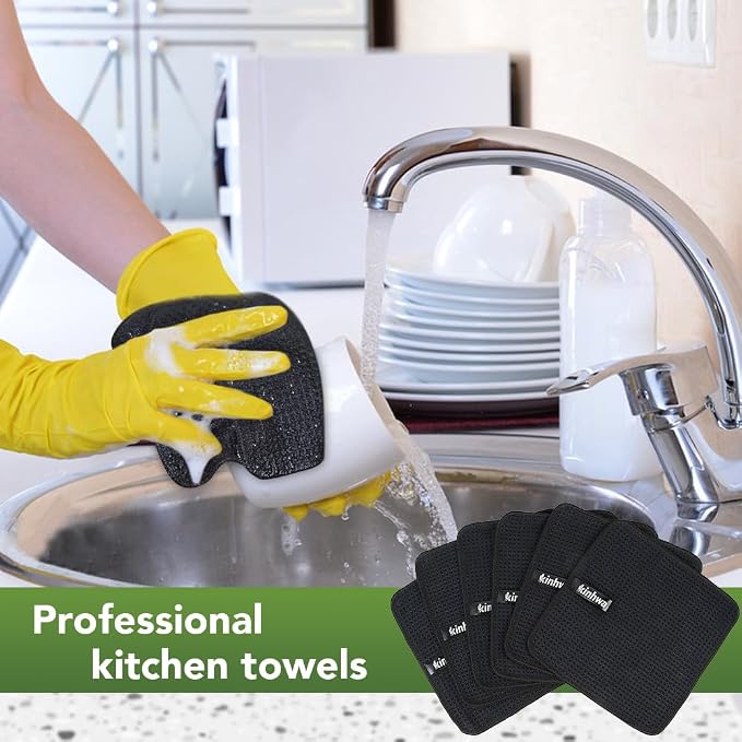 KinHwa Dish Cloths for Washing Dishes Kitchen Towels Microfiber Dish Towels for - Image 4