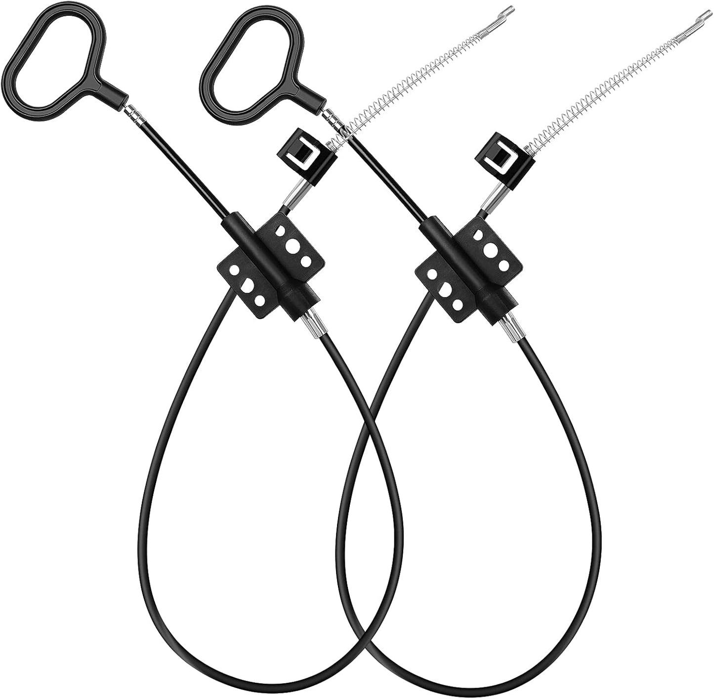 Nonley Sofa Recliner Cables, 2 Pack Couch Release Cables Recliner Replacement Parts D Ring Couch Recliner Pull Handle, Hook Exposed Cable with S Tip for Sofa, Black
