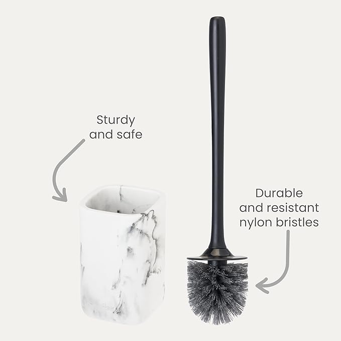 Vigar Zense Toilet Brush and Holder Set, Toilet Bowl Brush - Image 3