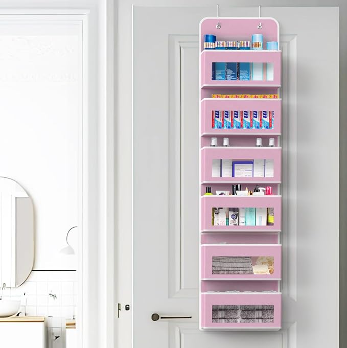 Simple Houseware 6 Clear Window Pocket Over Closet Door Storage Hanging - Image 5