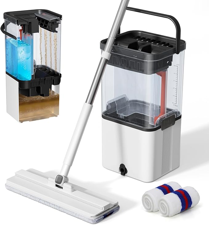 Mop and Bucket Set, Midyb Flat Mops and Bucket System by Midyb