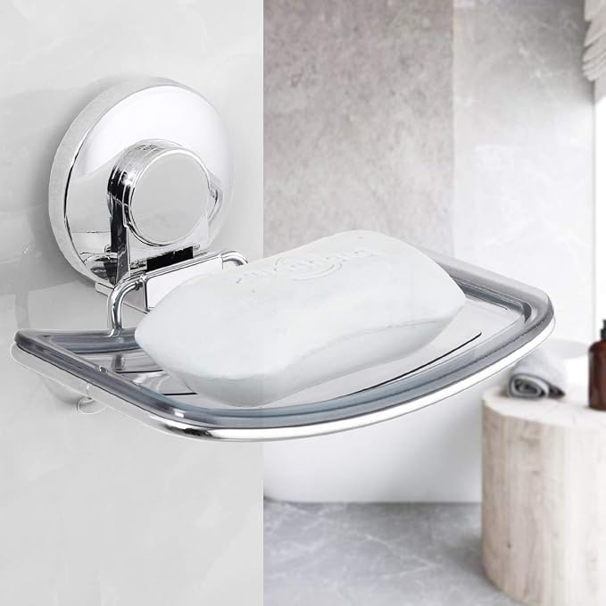 LEVERLOC Chrome Suction Cup Soap Dish Holder - Image 2