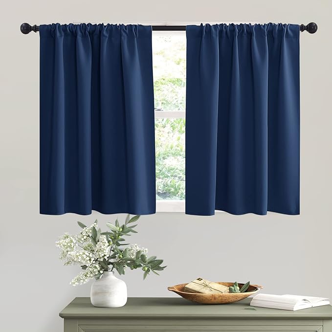 RYB HOME Blackout Curtains Small Window Decor Light Block Thermal Insulated by RYBHOME