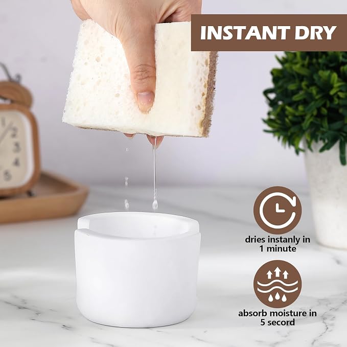 Geelin 2 Pack Diatomite Stone Sponge Holder - Image 5