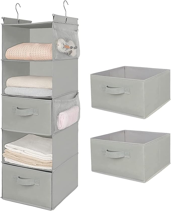 MAX Houser 5 Tier Shelf Hanging Closet Organizer, Cloth Hanging Shelf by MAXHouser