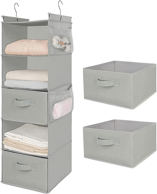 MAX Houser 5 Tier Shelf Hanging Closet Organizer, Cloth Hanging Shelf by MAXHouser