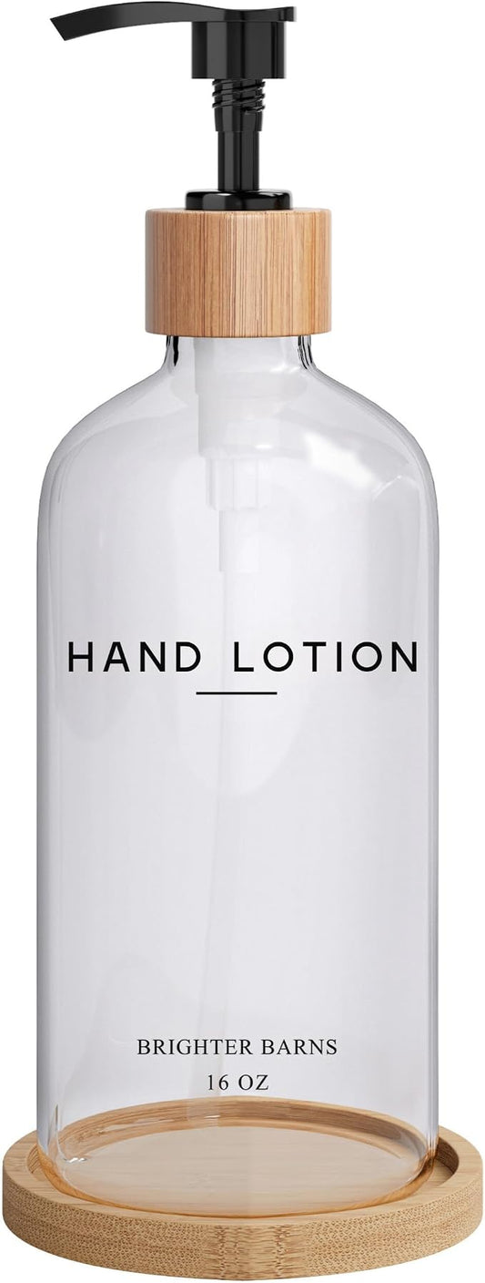 Glass Lotion Dispenser with Pump by BrighterBarns