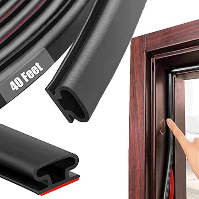 Black Rubber Weather Stripping Door Seal Strip, D Shape Door Rubber Weather - Image 2