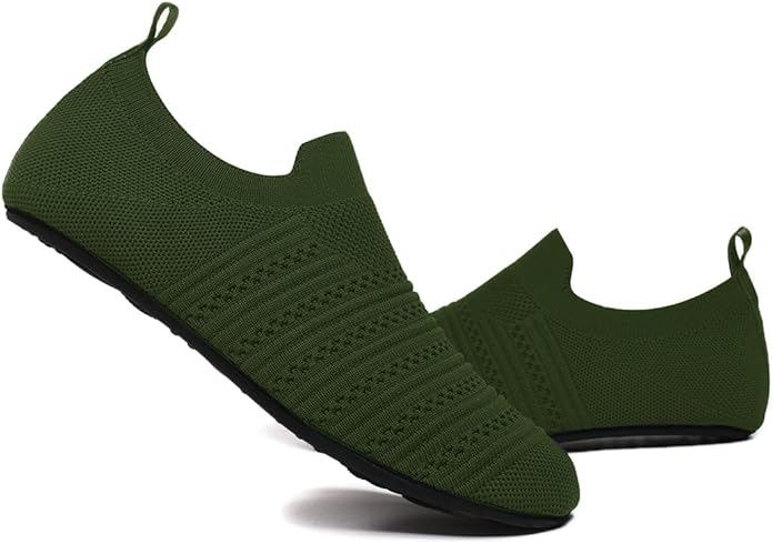 QZKDM Lightweight Slip on Grip Indoor House Slippers Barefoot Non Slip Home - Image 2