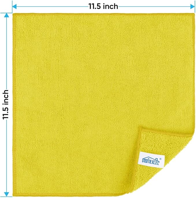 HOMEXCEL Yellow Microfiber Cleaning Cloth, 12 Pack Premium Microfiber Towels - Image 2