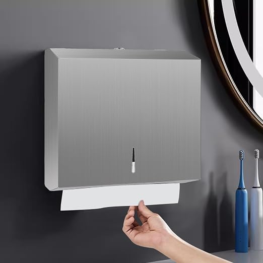 Paper Towel Dispenser Wall Mount, Brushed Stainless Steel Commercial Paper - Image 7
