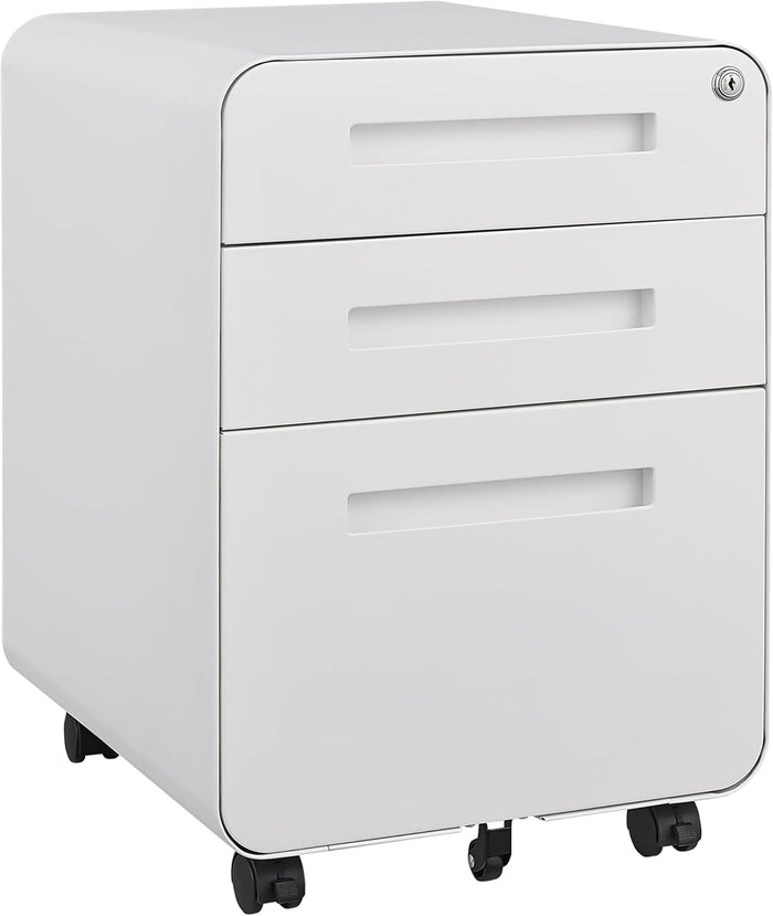Garvee 3 Drawer File Cabinet with Lock, Fully Assembled