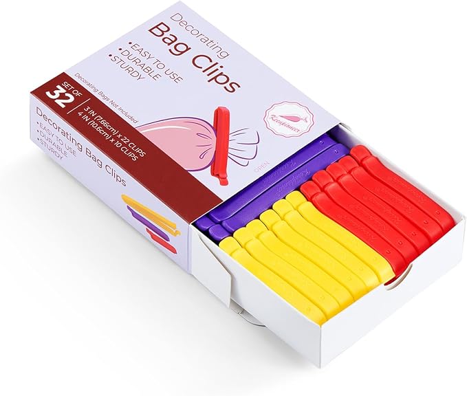 Keenpioneer Decorating Bag Sealing Clips, 32 Pack, 3inch and 4inch Long by Keenpioneer