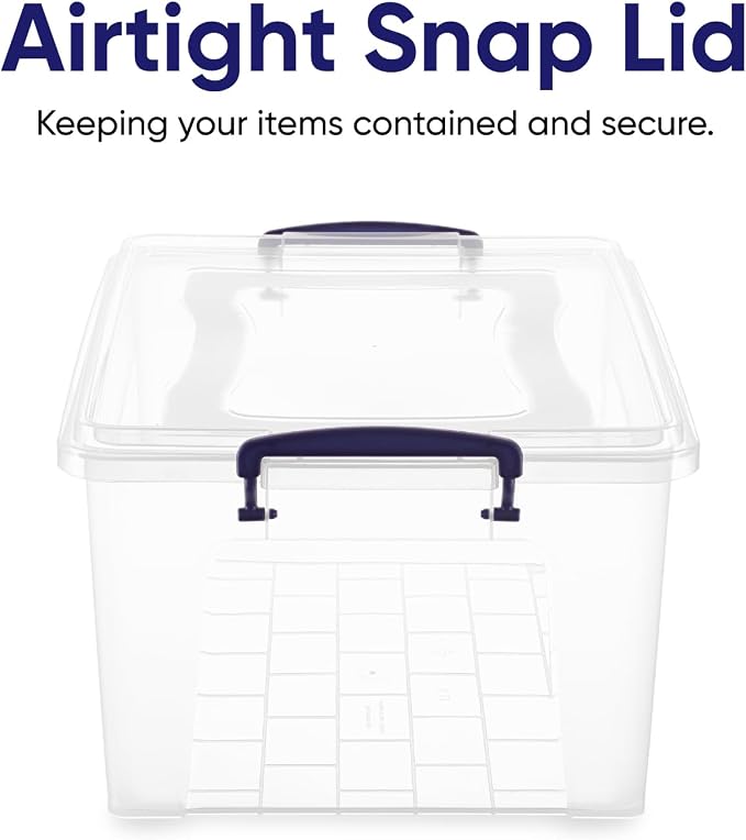 Superio Storage Bins with Lids, Stackable Totes, BPA Free, Odor Free, Organizer