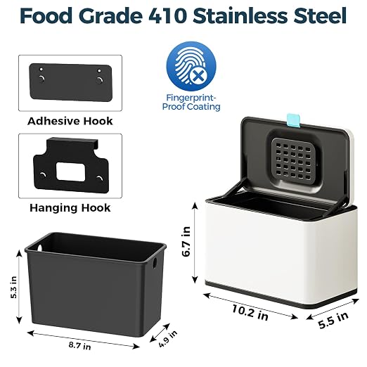 Stainless Steel Hanging Trash Can - Image 6