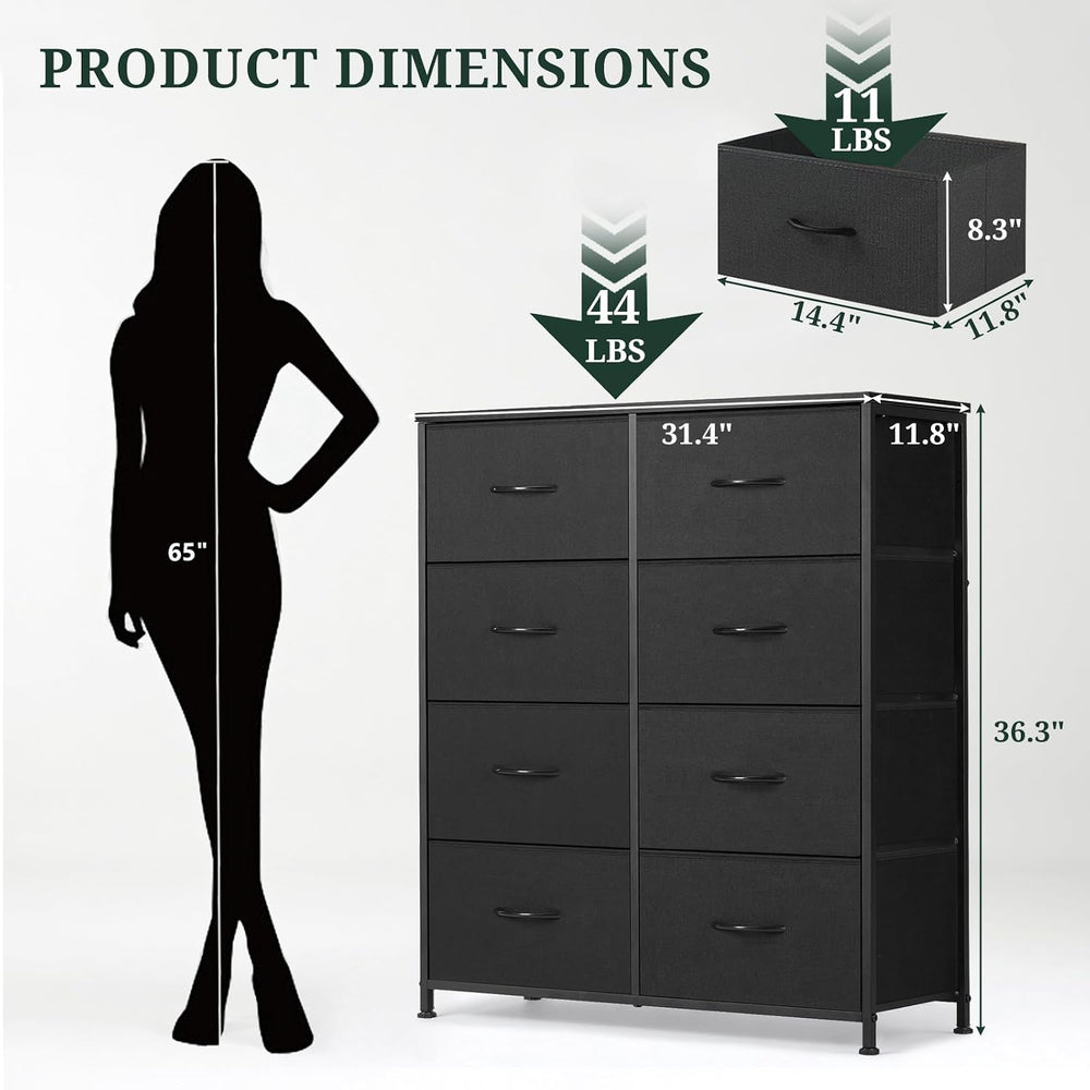 8-Drawer Dresser for Bedroom, Anti-Tip Tall Storage Organizer