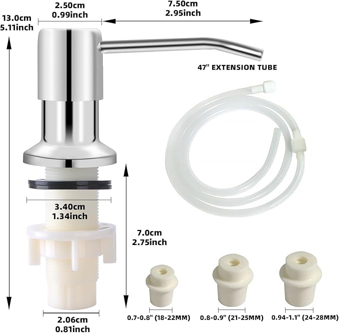 Soap Dispenser for Kitchen Sink, Built in Sink Soap Dispenser, Countertop Soap - Image 6