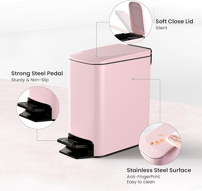 Cesun Small Bathroom Trash Can - Image 3