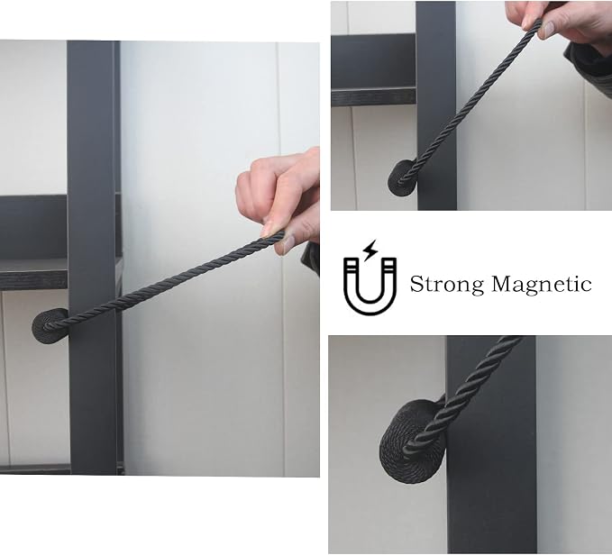 Magnetic Curtain Tiebacks 6 Pack Black Curtain Rope Tieback Curtain Holders - Image 5