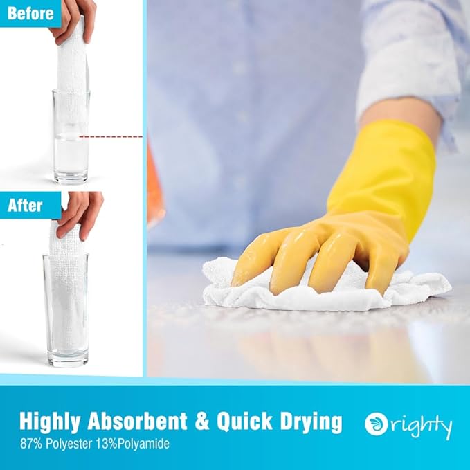 Orighty Cleaning Cloths Bulk, 200 Pack Shop Rags Reusable, Microfiber Cleaning - Image 3