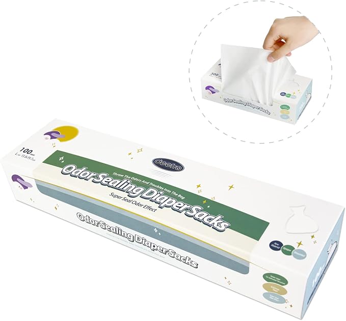 Odor Sealing Disposable Diaper Bags XS/300 Count Diaper Sacks Scented Diaper by deefre