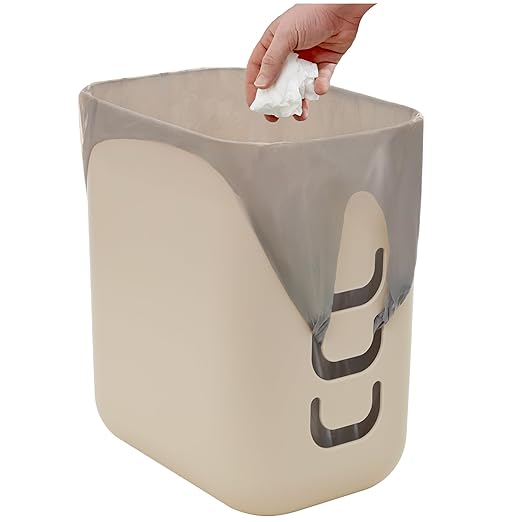 STORi Luup Bathroom Wastebasket, Secure Grocery Bags, Plastic Garbage Container by STORi