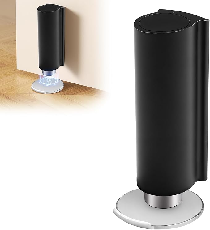 Magnetic Door Stoppers Black WYGWP Stainless Steel No Drilling Wedge Stops by WYGWP