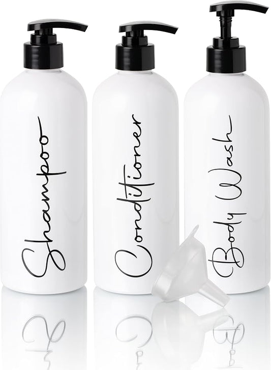 Alora 32oz Reusable Shampoo and Conditioner Bottles by AloraHomeEssentials
