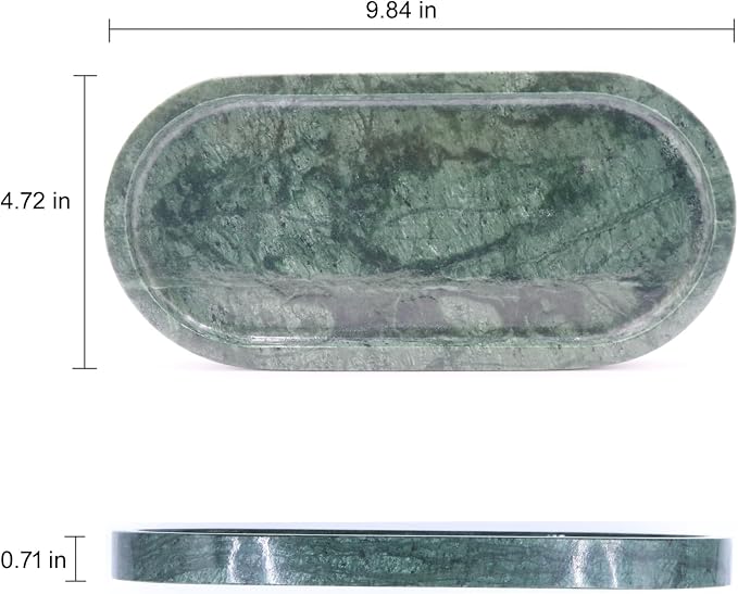 Natural Marble Tray, Oval Vanity Decorative Tray - Image 3