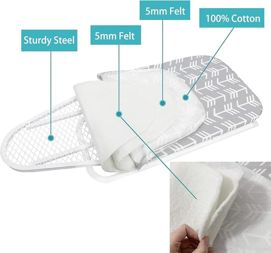 Tabletop Ironing Board with Folding Legs, Portable Small Ironing Board with - Image 2