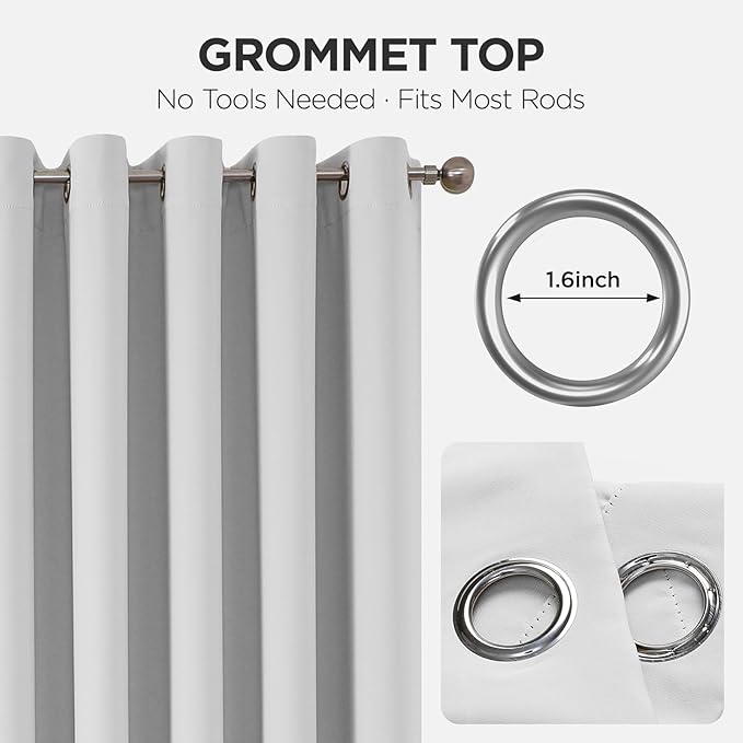 Joydeco Blackout Patio Sliding Door Curtains 108 Inches Long, Grommet Privacy - Image 7