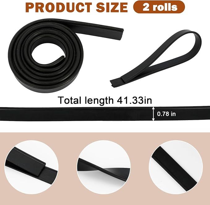2 Rolls of 41 Inch Rubber Squeegee Replacement Blades - Image 2