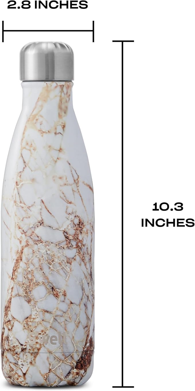 S'well Stainless Steel Water Bottle, Calacatta Gold, Triple Layered Vacuum - Image 4