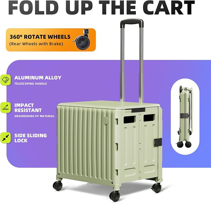 Heavy Duty Rolling Cart for Stairs：Collapsible Utility Crate - Image 3