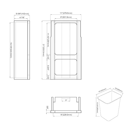 Dowell B15 Wood Base Wastebasket Pullout - Image 7