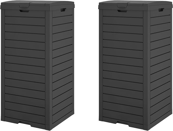 Outdoor Trash Can, 2 Set of 31 Gallon Garbage Can by LHBGO