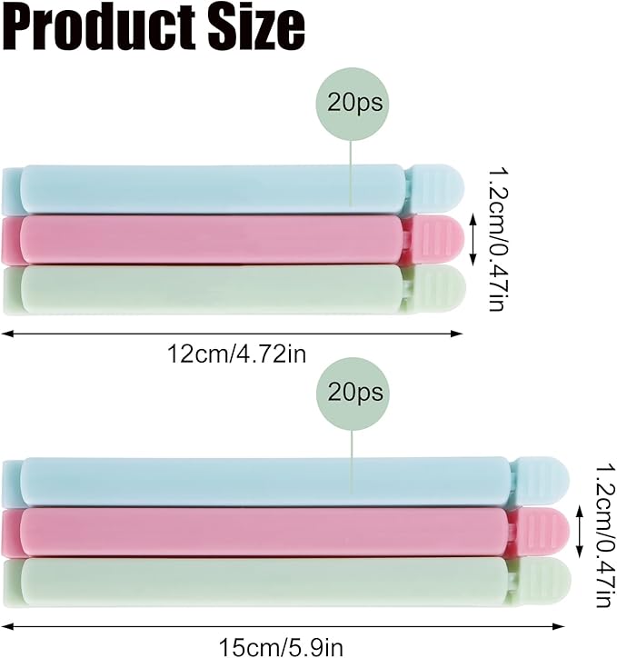 80 PCS Sealing Clip Bag Plastic Chip Large Size Food Clips Bag Clips - Image 2