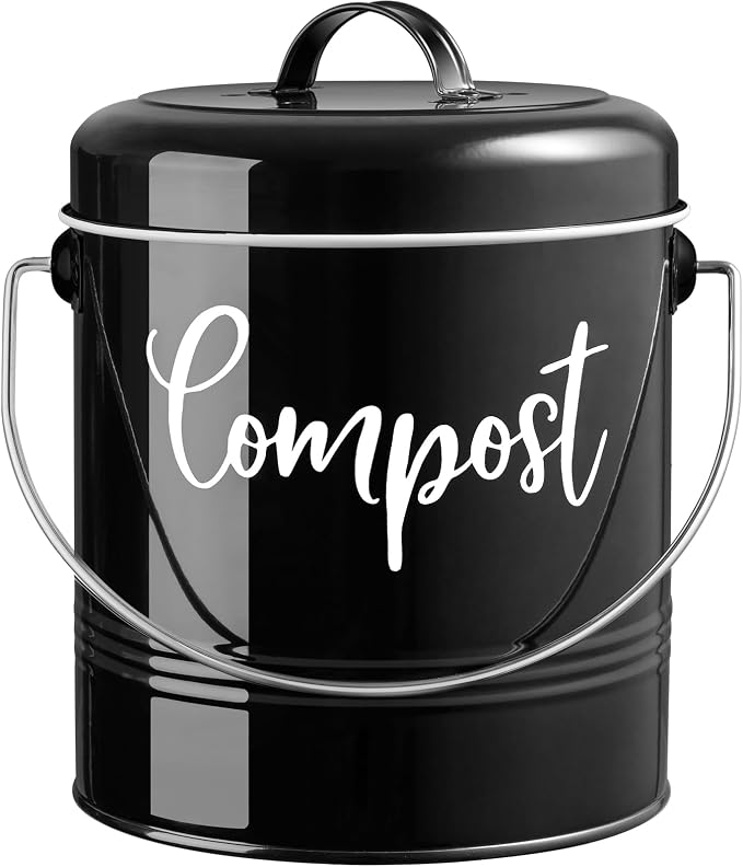 Compost Bin Kitchen, 1.3 Gallon Farmhouse Kitchen Compost Bin Countertop by DAYYET