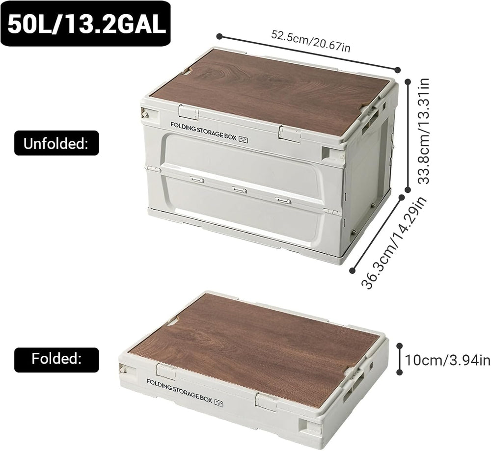 Industrial Folding Storage Container, Heavy Duty Plastic Storage Bins with Lo...